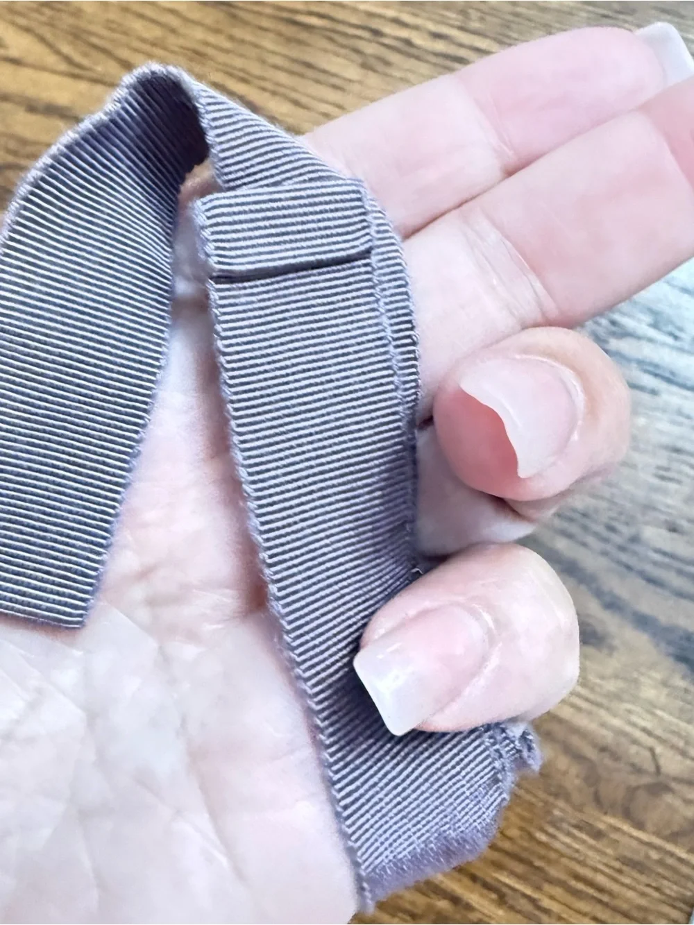 J. Crew Purple Fabric Flower belt with Gray Ribbon Tie